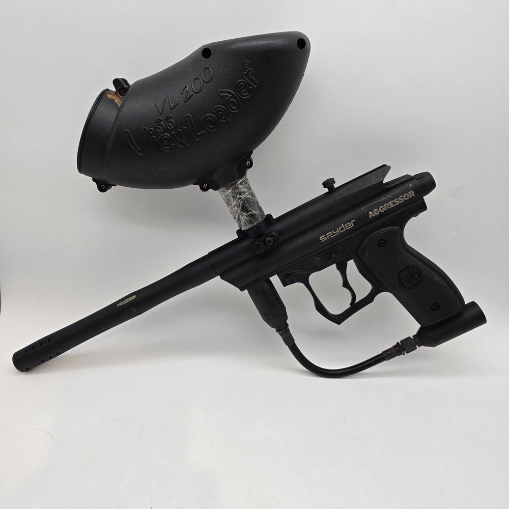 Spyder Aggressor Black Semi Auto Mechanical Paintball Marker Gun Used Untested